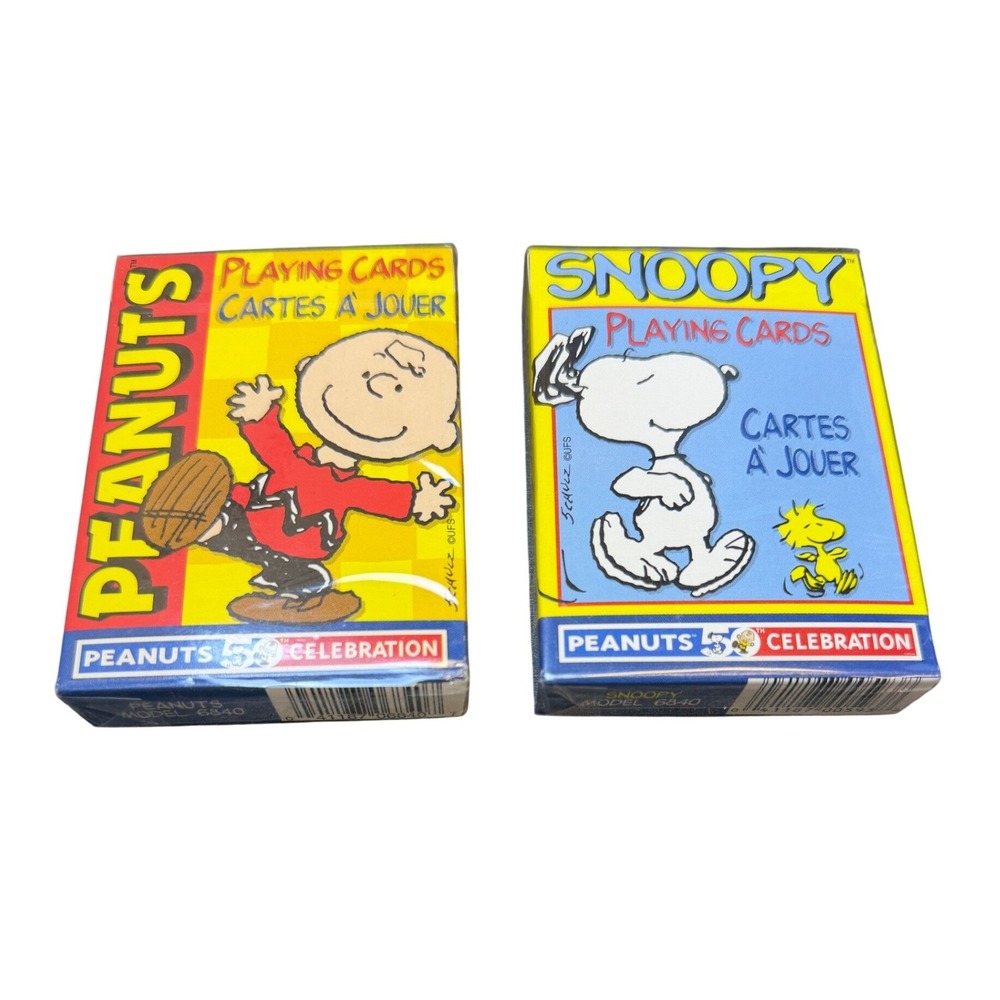 Peanuts 50th Celebration Playing Cards Snoopy Charlie Brown 2 Decks Hoyle‎ 6840